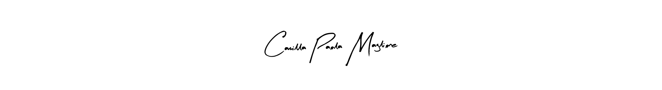 Create a beautiful signature design for name Camilla Paola Maglione. With this signature (Arty Signature) fonts, you can make a handwritten signature for free. Camilla Paola Maglione signature style 8 images and pictures png