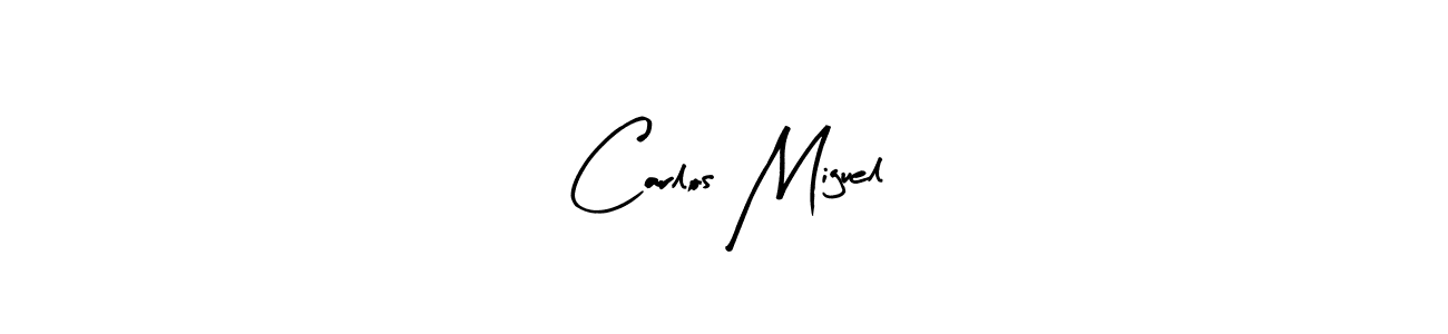 How to make Carlos Miguel name signature. Use Arty Signature style for creating short signs online. This is the latest handwritten sign. Carlos Miguel signature style 8 images and pictures png