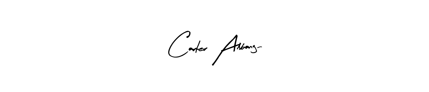 Arty Signature is a professional signature style that is perfect for those who want to add a touch of class to their signature. It is also a great choice for those who want to make their signature more unique. Get Carter Albang- name to fancy signature for free. Carter Albang- signature style 8 images and pictures png