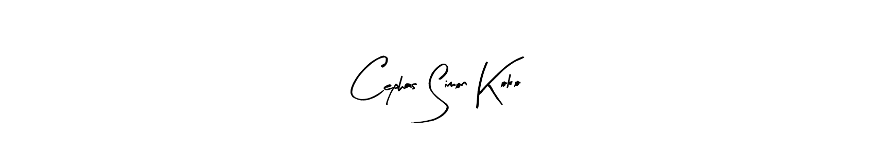 How to make Cephas Simon Koko name signature. Use Arty Signature style for creating short signs online. This is the latest handwritten sign. Cephas Simon Koko signature style 8 images and pictures png