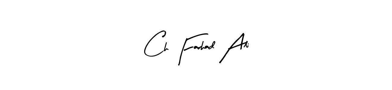 The best way (Arty Signature) to make a short signature is to pick only two or three words in your name. The name Ch Farhad Ali include a total of six letters. For converting this name. Ch Farhad Ali signature style 8 images and pictures png