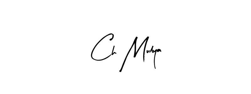 Similarly Arty Signature is the best handwritten signature design. Signature creator online .You can use it as an online autograph creator for name Ch Mulya. Ch Mulya signature style 8 images and pictures png