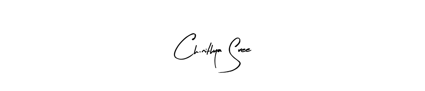 Arty Signature is a professional signature style that is perfect for those who want to add a touch of class to their signature. It is also a great choice for those who want to make their signature more unique. Get Ch.nithya Sree name to fancy signature for free. Ch.nithya Sree signature style 8 images and pictures png