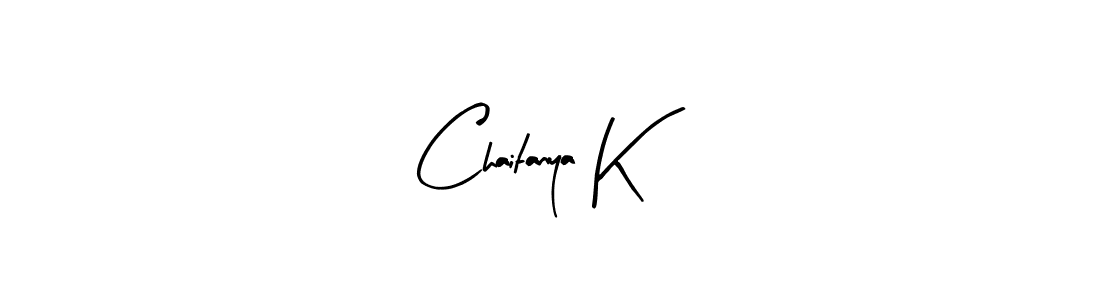 How to make Chaitanya K name signature. Use Arty Signature style for creating short signs online. This is the latest handwritten sign. Chaitanya K signature style 8 images and pictures png