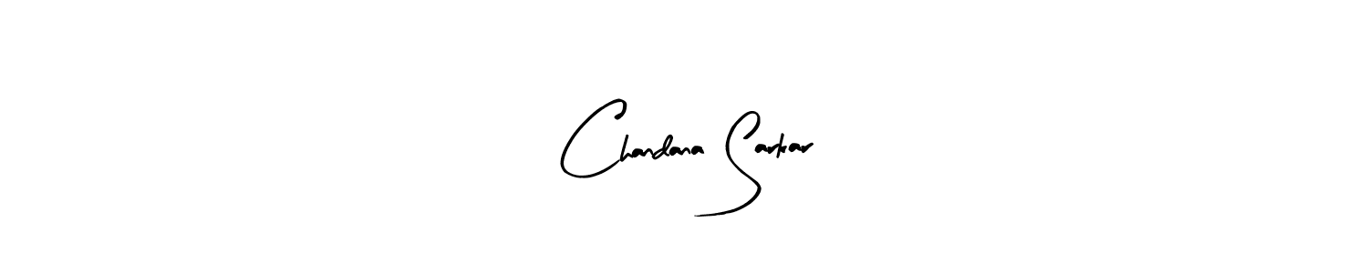 How to make Chandana Sarkar name signature. Use Arty Signature style for creating short signs online. This is the latest handwritten sign. Chandana Sarkar signature style 8 images and pictures png