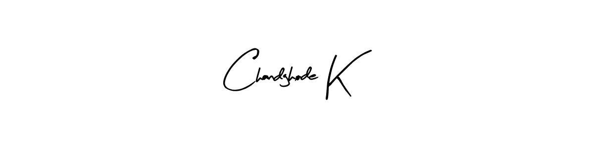 Use a signature maker to create a handwritten signature online. With this signature software, you can design (Arty Signature) your own signature for name Chandghode K. Chandghode K signature style 8 images and pictures png