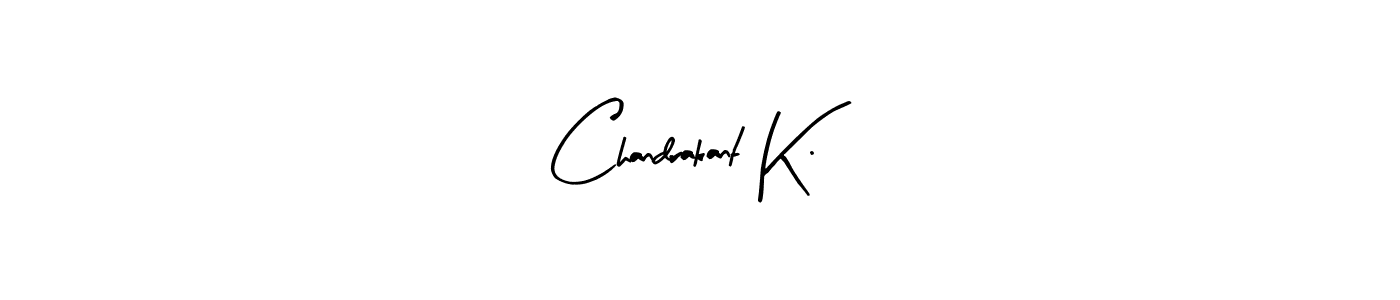 Similarly Arty Signature is the best handwritten signature design. Signature creator online .You can use it as an online autograph creator for name Chandrakant K.. Chandrakant K. signature style 8 images and pictures png