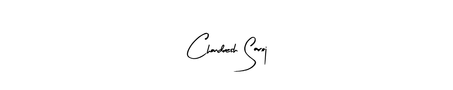 Arty Signature is a professional signature style that is perfect for those who want to add a touch of class to their signature. It is also a great choice for those who want to make their signature more unique. Get Chandresh Saroj name to fancy signature for free. Chandresh Saroj signature style 8 images and pictures png