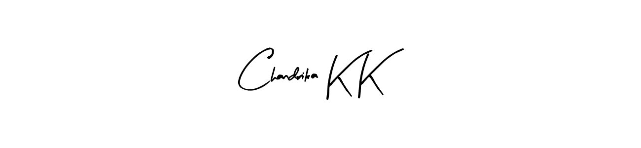 Create a beautiful signature design for name Chandrika K K. With this signature (Arty Signature) fonts, you can make a handwritten signature for free. Chandrika K K signature style 8 images and pictures png