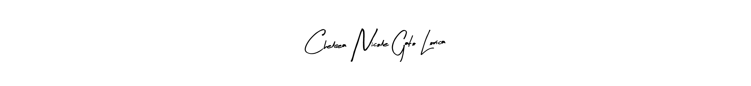 Arty Signature is a professional signature style that is perfect for those who want to add a touch of class to their signature. It is also a great choice for those who want to make their signature more unique. Get Chelsea Nicole Gato Lorica name to fancy signature for free. Chelsea Nicole Gato Lorica signature style 8 images and pictures png