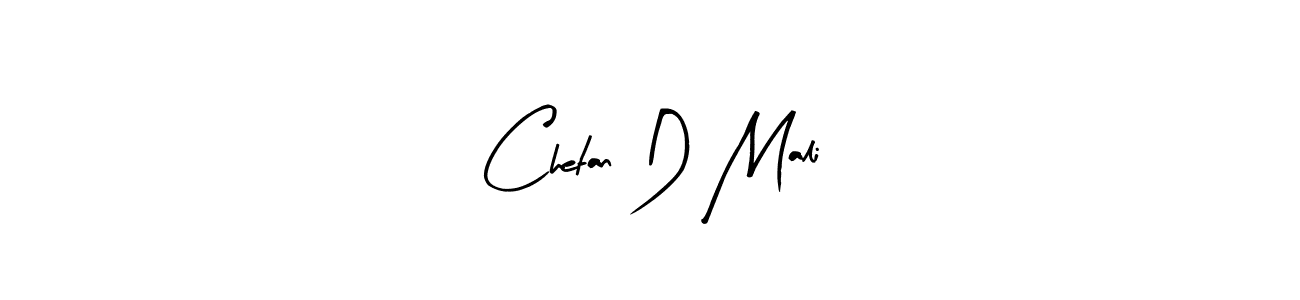 How to make Chetan D Mali name signature. Use Arty Signature style for creating short signs online. This is the latest handwritten sign. Chetan D Mali signature style 8 images and pictures png