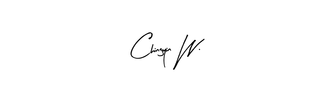 Chingyin W. stylish signature style. Best Handwritten Sign (Arty Signature) for my name. Handwritten Signature Collection Ideas for my name Chingyin W.. Chingyin W. signature style 8 images and pictures png