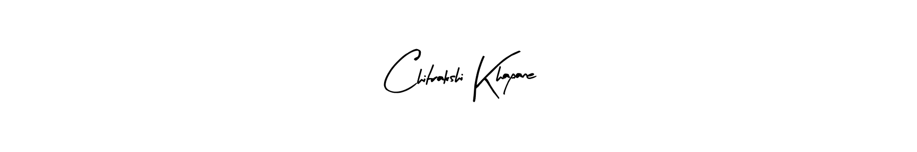 The best way (Arty Signature) to make a short signature is to pick only two or three words in your name. The name Chitrakshi Khapane include a total of six letters. For converting this name. Chitrakshi Khapane signature style 8 images and pictures png
