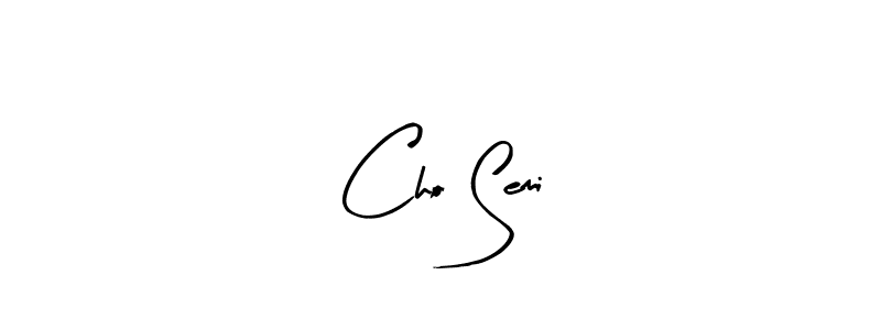 Make a beautiful signature design for name Cho Semi. With this signature (Arty Signature) style, you can create a handwritten signature for free. Cho Semi signature style 8 images and pictures png