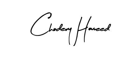 A modern signature idea for name Chodery Hameed using Arty Signature font. Clean strokes and elegant curves make it stand out instantly. Chodery Hameed signature style 8 images and pictures png