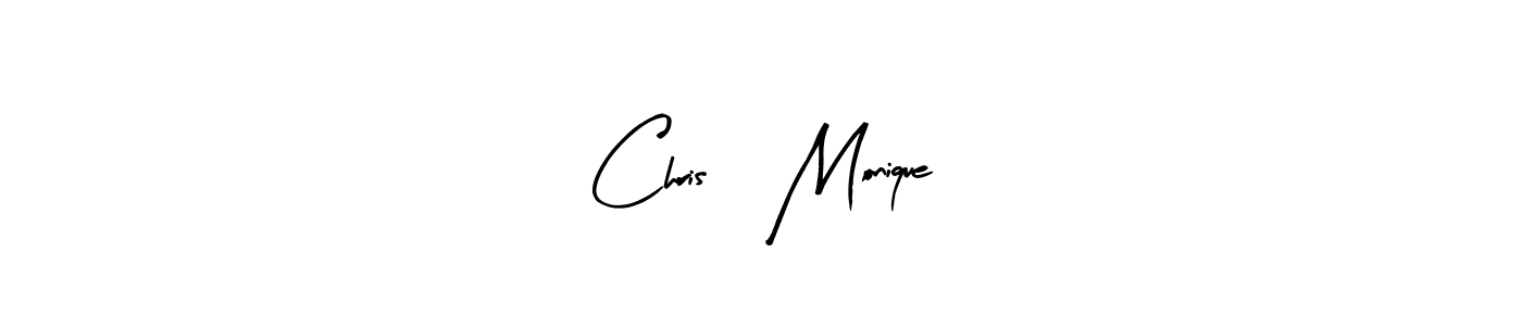Create a beautiful signature design for name Chris, Monique. With this signature (Arty Signature) fonts, you can make a handwritten signature for free. Chris, Monique signature style 8 images and pictures png