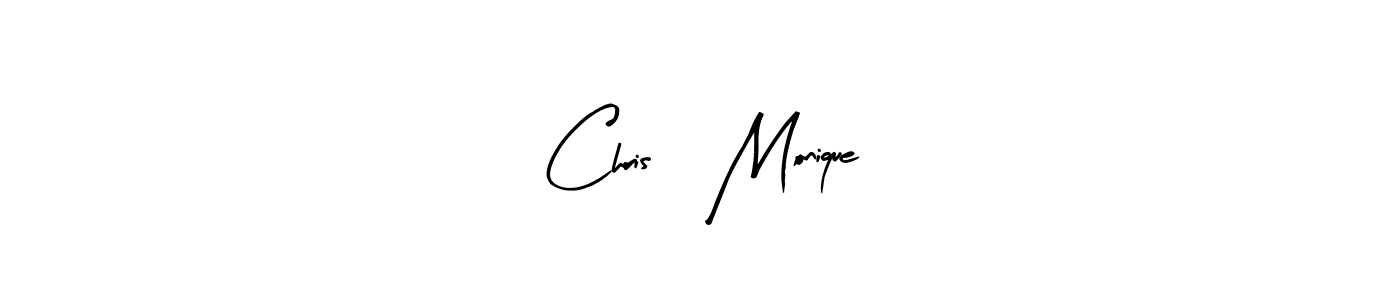 Chris, Monique stylish signature style. Best Handwritten Sign (Arty Signature) for my name. Handwritten Signature Collection Ideas for my name Chris, Monique. Chris, Monique signature style 8 images and pictures png