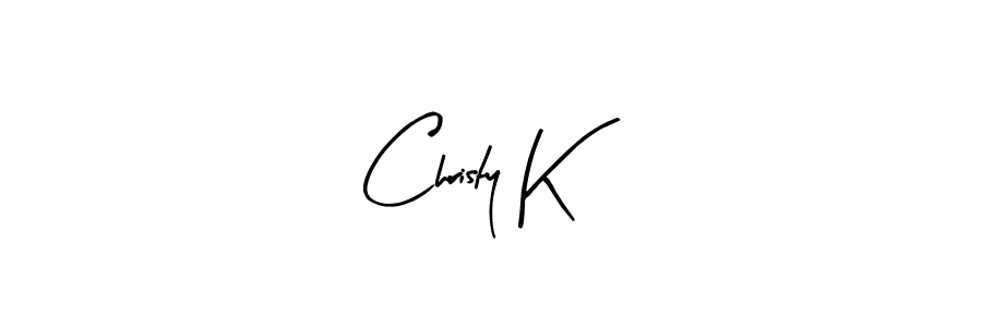 Arty Signature is a professional signature style that is perfect for those who want to add a touch of class to their signature. It is also a great choice for those who want to make their signature more unique. Get Christy K name to fancy signature for free. Christy K signature style 8 images and pictures png