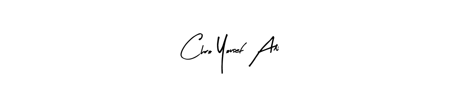 How to make Chro Yousef Ali name signature. Use Arty Signature style for creating short signs online. This is the latest handwritten sign. Chro Yousef Ali signature style 8 images and pictures png