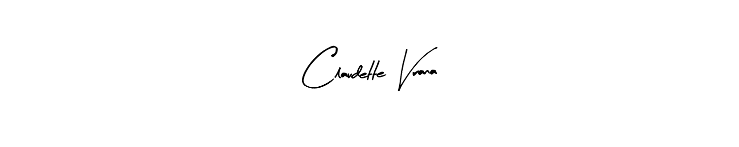 Arty Signature is a professional signature style that is perfect for those who want to add a touch of class to their signature. It is also a great choice for those who want to make their signature more unique. Get Claudette Vrana name to fancy signature for free. Claudette Vrana signature style 8 images and pictures png