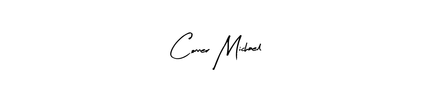 How to make Conner Michael name signature. Use Arty Signature style for creating short signs online. This is the latest handwritten sign. Conner Michael signature style 8 images and pictures png