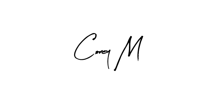 Design your own signature with our free online signature maker. With this signature software, you can create a handwritten (Arty Signature) signature for name Corey M. Corey M signature style 8 images and pictures png