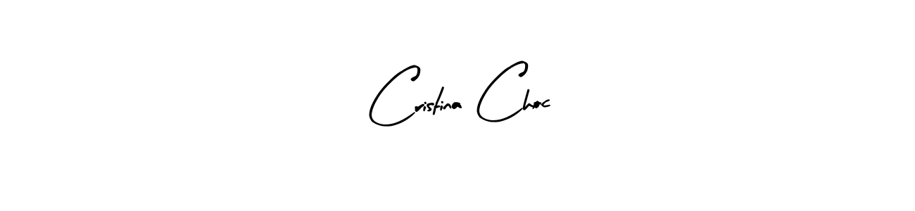 How to make Cristina Choc name signature. Use Arty Signature style for creating short signs online. This is the latest handwritten sign. Cristina Choc signature style 8 images and pictures png