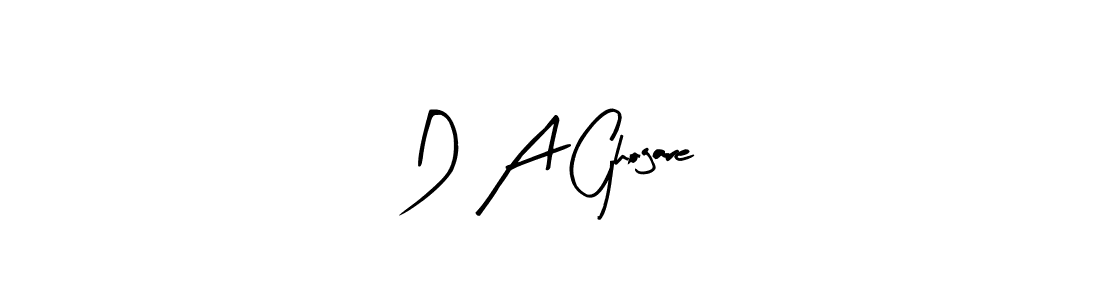 How to make D A Ghogare name signature. Use Arty Signature style for creating short signs online. This is the latest handwritten sign. D A Ghogare signature style 8 images and pictures png