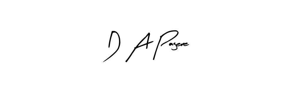 Arty Signature is a professional signature style that is perfect for those who want to add a touch of class to their signature. It is also a great choice for those who want to make their signature more unique. Get D A Pagere name to fancy signature for free. D A Pagere signature style 8 images and pictures png
