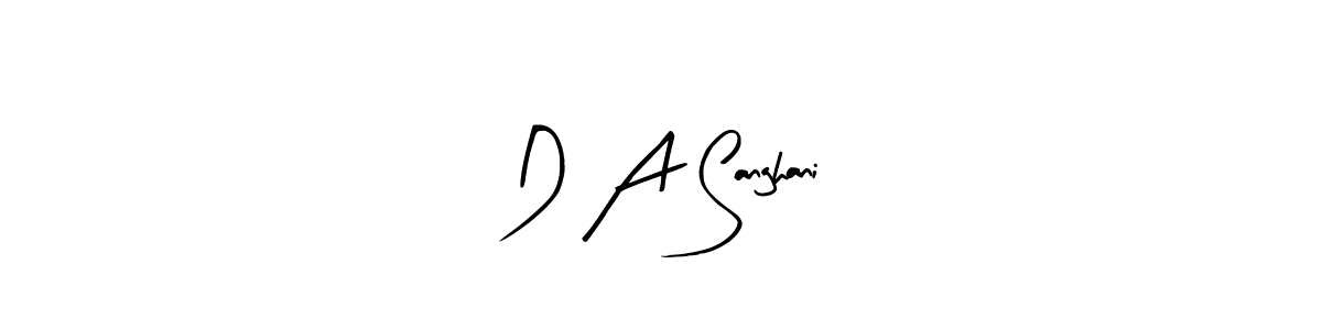 How to make D A Sanghani name signature. Use Arty Signature style for creating short signs online. This is the latest handwritten sign. D A Sanghani signature style 8 images and pictures png