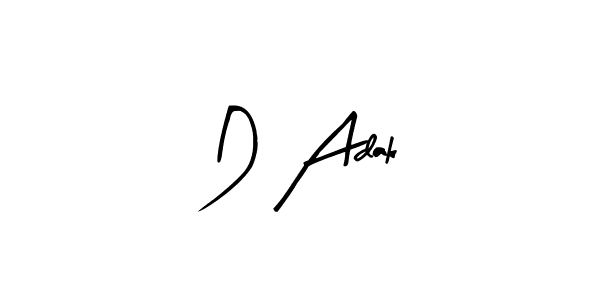 Create a beautiful signature design for name D Adak. With this signature (Arty Signature) fonts, you can make a handwritten signature for free. D Adak signature style 8 images and pictures png
