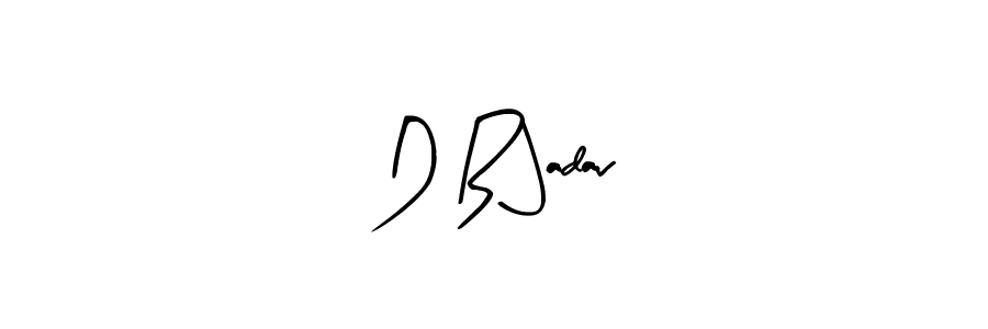 Create a beautiful signature design for name D B Jadav. With this signature (Arty Signature) fonts, you can make a handwritten signature for free. D B Jadav signature style 8 images and pictures png
