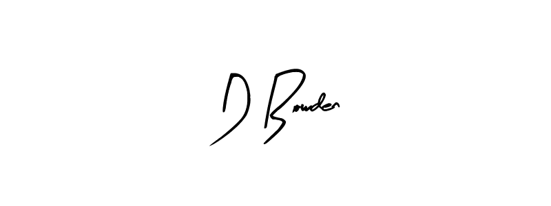 How to make D Bowden name signature. Use Arty Signature style for creating short signs online. This is the latest handwritten sign. D Bowden signature style 8 images and pictures png