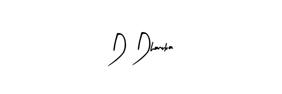Make a beautiful signature design for name D Dhanuka. With this signature (Arty Signature) style, you can create a handwritten signature for free. D Dhanuka signature style 8 images and pictures png