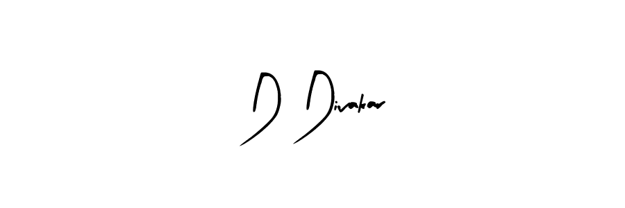 How to make D Divakar name signature. Use Arty Signature style for creating short signs online. This is the latest handwritten sign. D Divakar signature style 8 images and pictures png