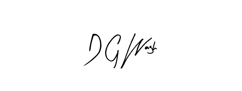 Arty Signature is a professional signature style that is perfect for those who want to add a touch of class to their signature. It is also a great choice for those who want to make their signature more unique. Get D G Wagh name to fancy signature for free. D G Wagh signature style 8 images and pictures png