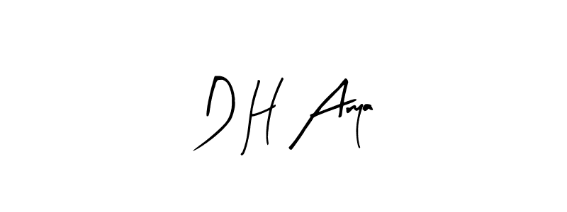 Design your own signature with our free online signature maker. With this signature software, you can create a handwritten (Arty Signature) signature for name D H Arya. D H Arya signature style 8 images and pictures png