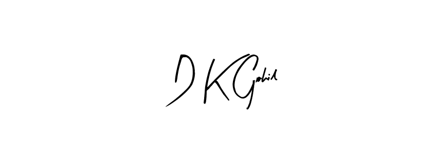 Similarly Arty Signature is the best handwritten signature design. Signature creator online .You can use it as an online autograph creator for name D K Gohil. D K Gohil signature style 8 images and pictures png