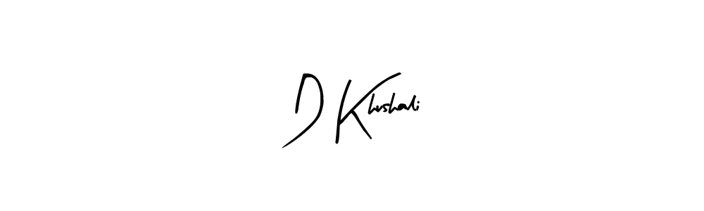 Create a beautiful signature design for name D Khushali. With this signature (Arty Signature) fonts, you can make a handwritten signature for free. D Khushali signature style 8 images and pictures png