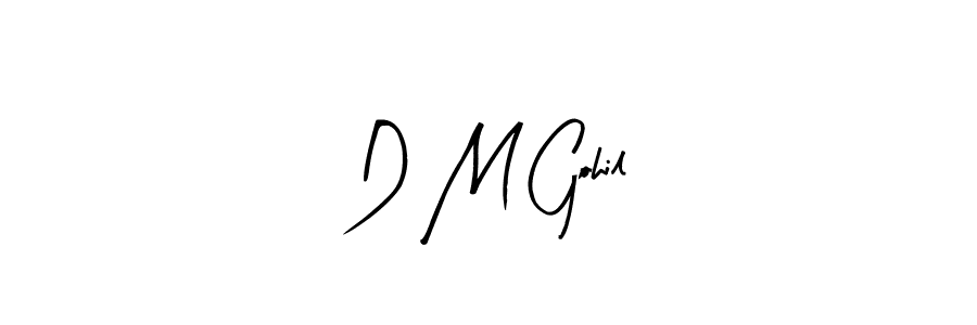 How to make D M Gohil name signature. Use Arty Signature style for creating short signs online. This is the latest handwritten sign. D M Gohil signature style 8 images and pictures png