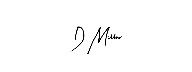 Arty Signature is a professional signature style that is perfect for those who want to add a touch of class to their signature. It is also a great choice for those who want to make their signature more unique. Get D Millar name to fancy signature for free. D Millar signature style 8 images and pictures png