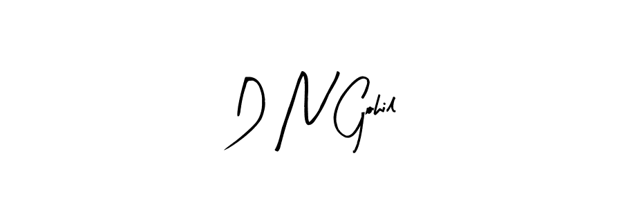 D N Gohil stylish signature style. Best Handwritten Sign (Arty Signature) for my name. Handwritten Signature Collection Ideas for my name D N Gohil. D N Gohil signature style 8 images and pictures png
