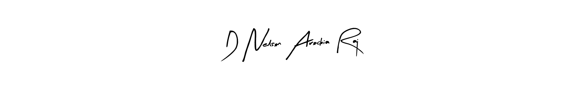 How to make D Nelson Arockia Raj name signature. Use Arty Signature style for creating short signs online. This is the latest handwritten sign. D Nelson Arockia Raj signature style 8 images and pictures png