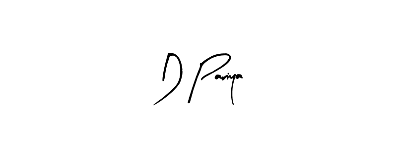 Arty Signature is a professional signature style that is perfect for those who want to add a touch of class to their signature. It is also a great choice for those who want to make their signature more unique. Get D Pariya name to fancy signature for free. D Pariya signature style 8 images and pictures png