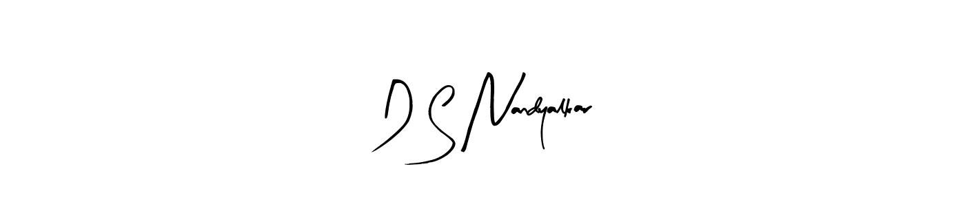 The best way (Arty Signature) to make a short signature is to pick only two or three words in your name. The name D S Nandyalkar include a total of six letters. For converting this name. D S Nandyalkar signature style 8 images and pictures png