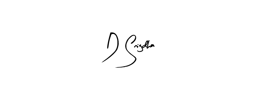 Use a signature maker to create a handwritten signature online. With this signature software, you can design (Arty Signature) your own signature for name D Snigdha. D Snigdha signature style 8 images and pictures png