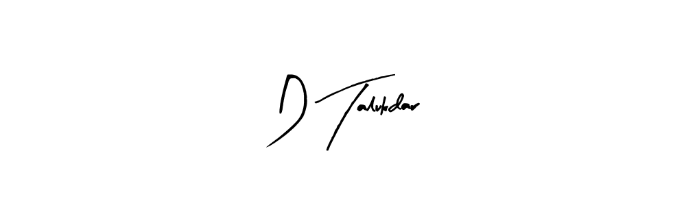 The best way (Arty Signature) to make a short signature is to pick only two or three words in your name. The name D Talukdar include a total of six letters. For converting this name. D Talukdar signature style 8 images and pictures png