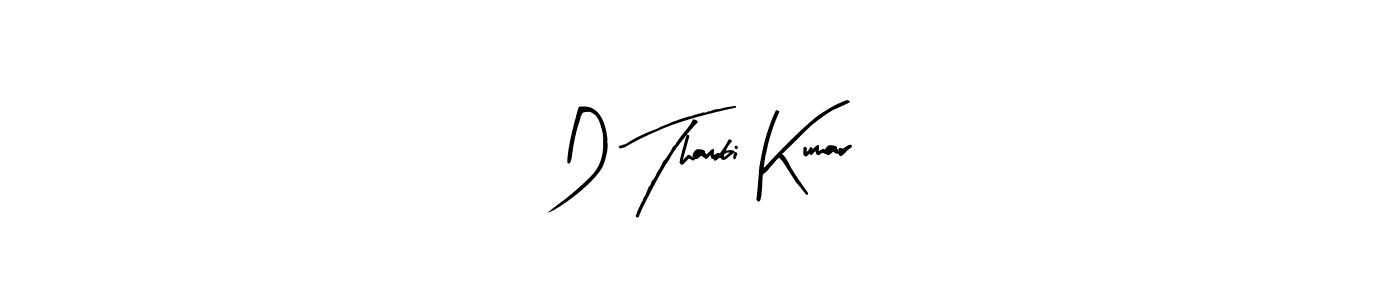 Similarly Arty Signature is the best handwritten signature design. Signature creator online .You can use it as an online autograph creator for name D Thambi Kumar. D Thambi Kumar signature style 8 images and pictures png