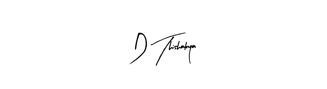 Similarly Arty Signature is the best handwritten signature design. Signature creator online .You can use it as an online autograph creator for name D Thishakya. D Thishakya signature style 8 images and pictures png