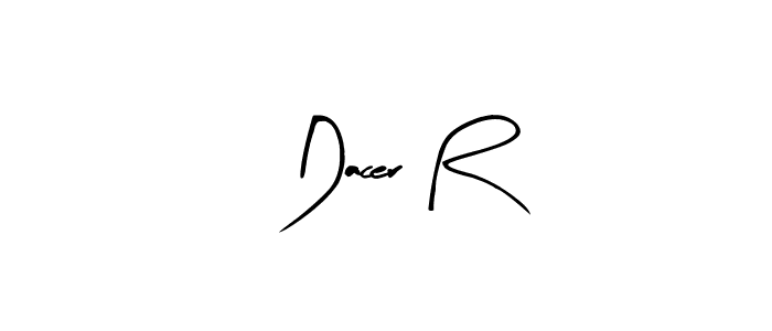 Use a signature maker to create a handwritten signature online. With this signature software, you can design (Arty Signature) your own signature for name Dacer R. Dacer R signature style 8 images and pictures png